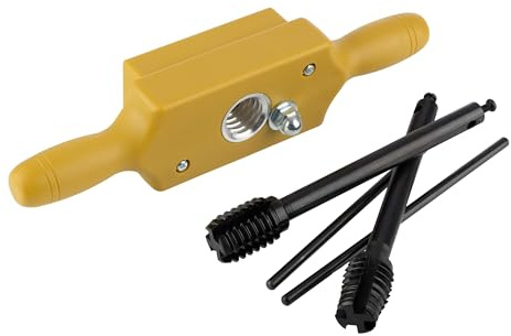 Tap and Die Set - 3/4 Inch x 6TPI Jig Dowel Thread Tap Kit Cuts Male and Female Wooden Threads with Two-Handed Thread Box, Bottoming Tap, Steel Cutters and Aluminum Wear Fittings by Kings County Tools