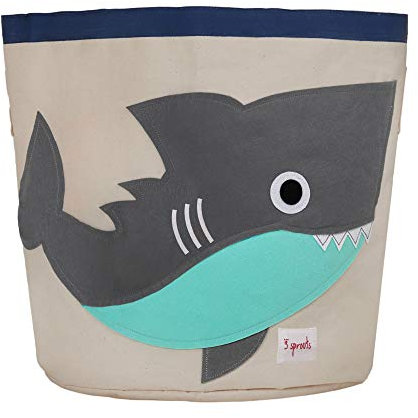 3 Sprouts Korb Kinderzimmer - Spielzeugkorb für Spielzeug Aufbewahrung, Wäschekorb Kinder - Aufbewahrungskorb Spielzeug, Korb für Kinderzimmer, Aufbewahrungskorb Kinder - Hai