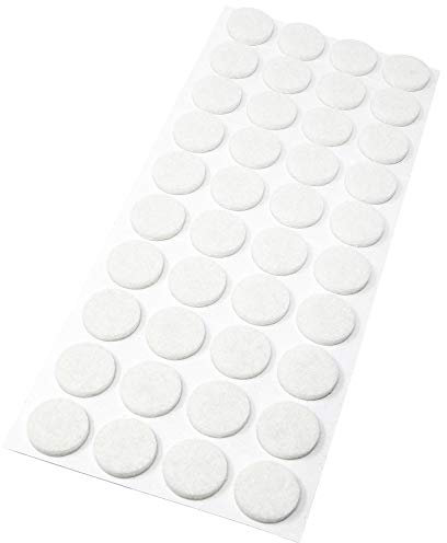 Adsamm® / 40 x deslizantes de Fieltro autoadhesivos/Blanco/ø 18 mm/Redondo/Deslizantes de Fieltro para Muebles de 3,5 mm de Grosor/Deslizantes para Muebles y Suelos