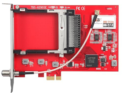 TBS6290se DVB-T2/T/C Dual PCI Express Terrestrial Cable TV Tuner Card with Dual CI Slot for FTA and Encrypted TV Channels