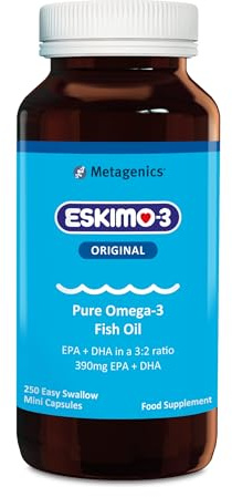 Eskimo-3 Fish Oil by Metagenics - Source of Omega-3 and Essential Fatty Acids EPA & DHA - 250 Mini Capsules