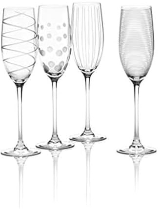 Mikasa Crystal Cheers Champagne Flutes, Set of 4, 8 fluid ounces