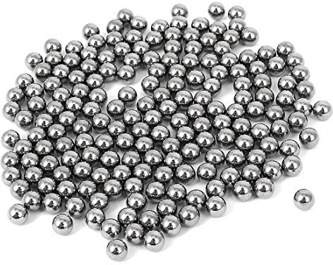 sourcing map 200 Pcs Billes Acier pour Vélo Casters Roulement en Acier au Carbone Boules 4mm Diamètre