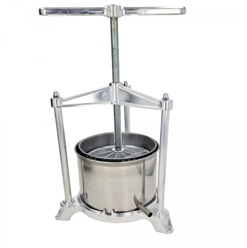 Pressoir a Pomme, Pressoir a Fruit, Pressoir a vin - Maxi, avec Double Panier en Acier Inoxydable, 5L
