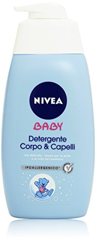 NIVEA BABY Detergente dai Capelli ai Piedini 500 ml, Shampoo bambini corpo e capelli, Doccia shampoo delicato e ipoallergenico, Detergente bambini con Calendula naturale