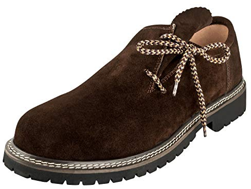 TR Martha Chaussures de costume traditionnel de qualité supérieure pour homme - Chaussures en cuir pour l'Oktoberfest, Marron Dukelbraun, 46 EU