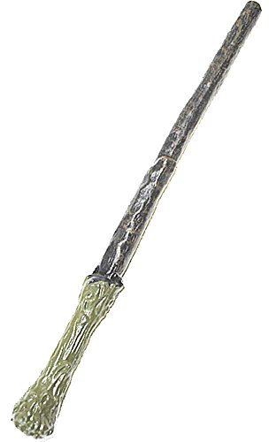 Kostüm Accessoires Zubehör, holzähnlicher Zauberstab für Hexer Magier und Zauberer, 35cm, Magic Wand, perfekt für Halloween Karneval und Fasching, Schwarz