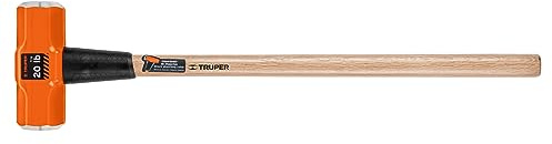 Truper 16 lb Octagonal Sledgehammer, Forged Steel Head, 36-Inch American Hickory Wood Handle, Heavy-Duty Demolition and Construction Tool (Model MD-16M / 16515)