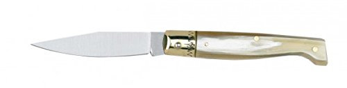 AUSONIA - Coltello da tasca modello Pattada manico corno chiaro Cm 18