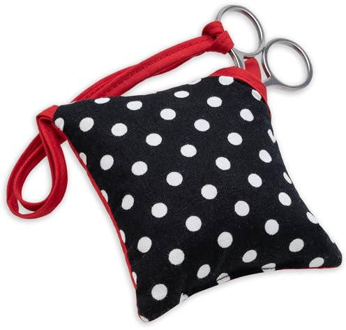 Prym 610322 Nadelkissen und Schere Polkadots schwarz/weiß