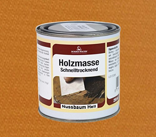 Fertige 1K Holzmasse aus Echtholzmehl hergestellt 250ml, Nussbaum hell - 53