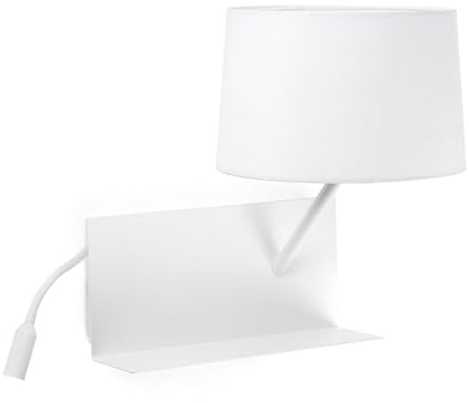 Faro Barcelona 28414 - HANDY USB A Wandleuchte weiß mit rechtem LED-Leser