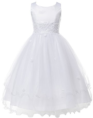 OLIVIA KOO Girls Graceful First Communion Dress (10, White)