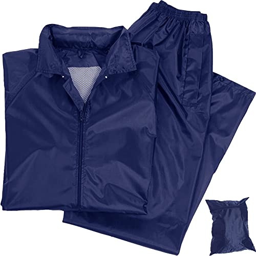 Mil-Tec Regenanzug Herren (2-teilig) • Wasserabweisender Regenanzug • Leichte Regenjacke mit Kapuze & Regenhose • Regenschutz für Outdoor Aktivitäten • Regenbekleidung inkl. Tragebeutel