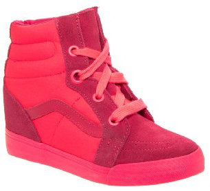 Vans U SK8-HI Wedge Black/True Whit Baskets Mixte Adulte - Rose - Rose Fluo Rouge, 39 EU EU
