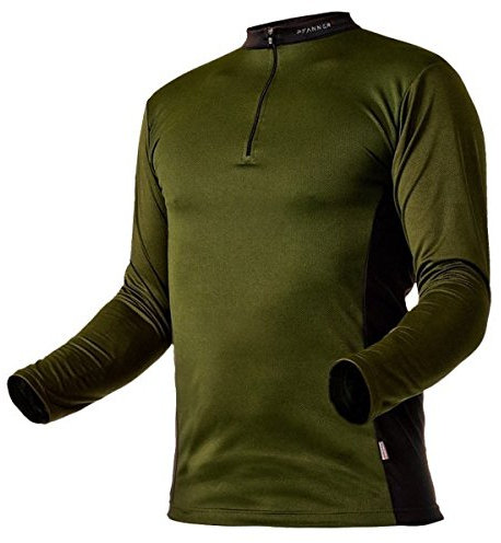 Pfanner Funktionsshirt Langarm Cocona Zipp-Neck, Farbe:Oliv, Größe:XL