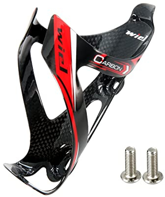 Maketheone New Full Carbon Fiber Bicycle Bike Lightweight Drink Water Bottle Cage Holder (Red &Black)