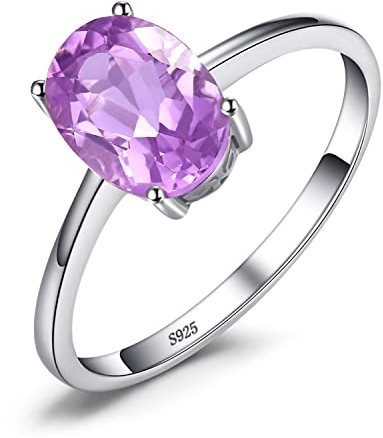 JewelryPalace Äkta Ädelsten Granat Citrin Peridot Blå Topas Ametistringar, Förlovningsring Löfte Solitaire Förlovningsring Silver 925 Damer, Silverringar Damer Ring Frieri Ringar, Damsmycken 59