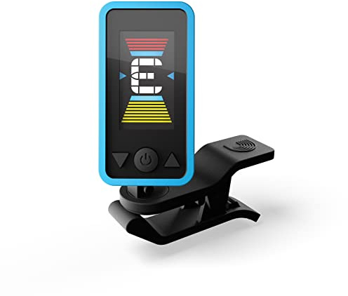 D'Addario Guitar Tuner - Eclipse Headstock Tuner - Clip On Tuner for Guitar - Great for Acoustic Guitars and Electric Guitars - Quick and Accurate Tuning - Blue