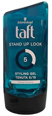 Schwarzkopf, Taft Gel Stand Up Gel für Herren, starker Halt bis zu 24 Stunden, klebt nicht und klebt nicht, vegan, 150 ml