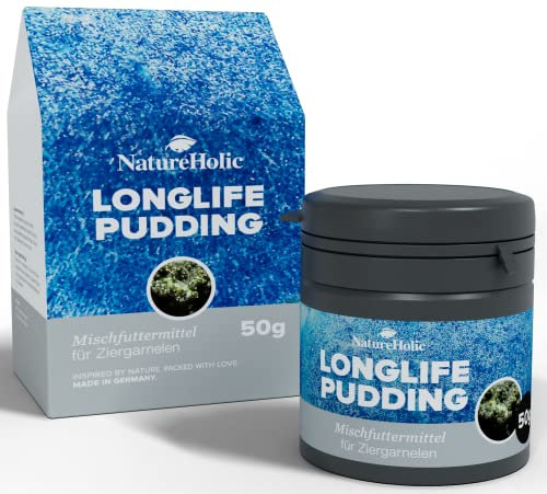 NatureHolic - LonglifePudding Futter- STETIGE Futter Versorgung für Garnelen Fächergarnelen, Muscheln und filtrierende Schnecken im Aquarium - 50 ml