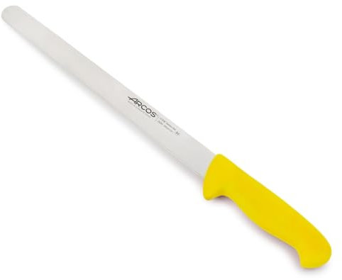 Arcos Coltello da Taglio/Jamonero con Lama in Acciaio Inossidabile 300 mm – Manico Ergonomico in Polipropilene, Serie 2900 – Colore Giallo
