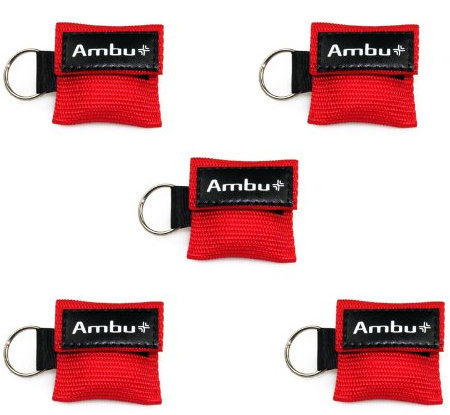 5x AMBU LifeKey Schlüsselanhänger Beatmungsmaske in rot