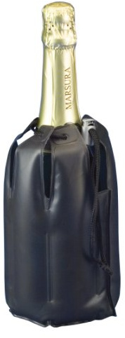 Metaltex Enfriador DE Botellas con Cordon 'BRRR.', Negro, Estandar