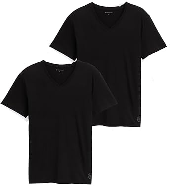 TOM TAILOR Uomini Maglietta Basic in confezione doppia con scollo a V