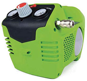 Greenworks Tools G24AC Compresor de Batería Inalámbrico e Inflador de Neumáticos, 8 bar, 40L/min 240W SIN Batería de 24V y Cargador Rápido