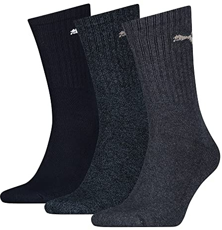PUMA Sport - Chaussettes de Sport - Lot de 3 - À Logo - Homme - Marine - 43-46