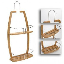 Servitore di doccia con 2 ripiani in bambù