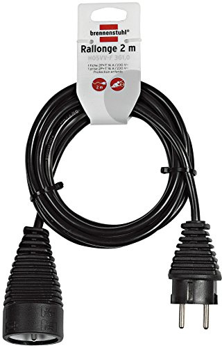 Brennenstuhl Rallonge 2 m de câble (Utilisation en intérieur) 1165011 - Noir