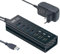 Xystec USB Ladeleiste: Aktiver USB-3.0-Hub mit 4 Ports & 3 Schnell-Lade-Buchsen (BC 1.2), 4 A (Hub mit Schnellladefunktion, Ladeverteiler, Festplatten Adapter)