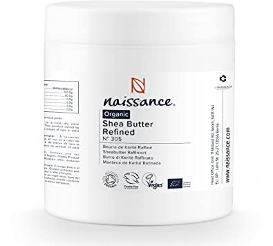 Naissance Burro di Karitè Raffinato Bio (No. 305) - 500g - Naturale e Vegano - per Cosmetico, Riparatore Idratante per Labbra, Pelle, Corpo, Capelli
