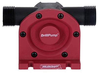 Milescraft 1314 DrillPump750 - Self Priming Water Pump Attachment for Drills - Water Transfer Pump - Uses Common Garden Hose - 750 Gallons per Hour