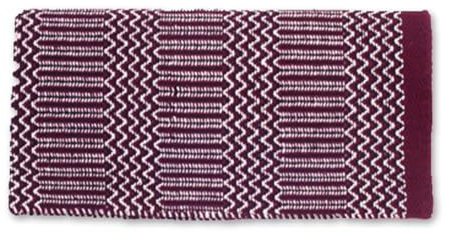 Mayatex Ramrod Doubleweave Saddle Blanket, Burgundy/Black/Cream, 32 x 64-Inch
