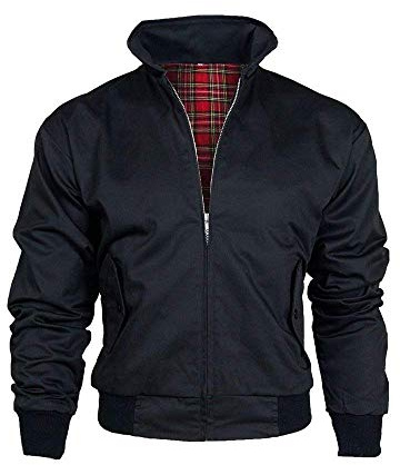 Unbranded Harrington Jacket with Tartan Lining - Black - M
