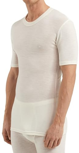 DILLING Men's Quarter Sleeve top - Organic Merino Wool Nature S