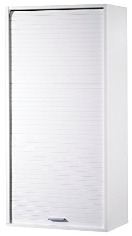 SIMMOB Küchenschrank Oberschrank Hängeschrank mit Rolladentür, Jalousienschrank, weiß, 60x35x123,6 cm BTH
