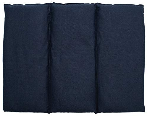 Coussin aux graines de colza - Taille 40x30-3 compartiments - Bleu foncé - Coussin thermique - Coussin aux graines - Compresse froide -