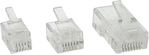 InLine 21396 Plug Modulare, Telefonico, Isdn a Crimpare su Cavo Piatto, Rj11, Nero