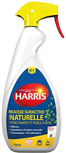 Harris - MSE01 - Nettoyant Cheminée - Mousse Suractivé pour Vitres Inserts - Ecologique - 750 ml