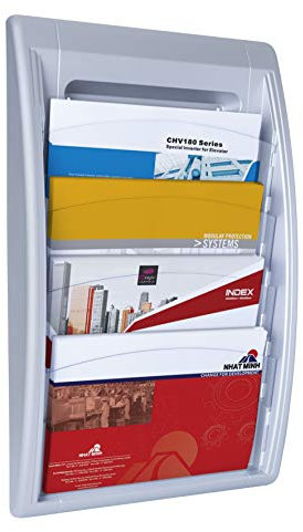 Paperflow 4060.35 Wand-Prospekthalter Quick Blick - A4 quer, alu