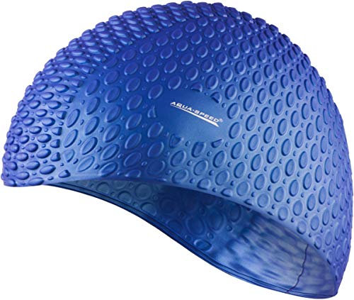Aqua Speed Badekappe Lange Haare Mädchen | Schwimmhaube Damen | Bademütze wasserdicht | Schwimmkappe Silikon | Schwimmmütze | Swimming Cap for Long Hair | Sport | Silikon | lila | Bubble
