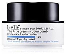 Belif True Cream Aqua Bomb 50ml, Leichte Feuchtigkeitscreme, Frauenmantel Haferschalen, Hydratation Gesichtscreme, Mischhaut bis Fettige Haut, Tagescreme Gesichtspflege, Koreanische Kosmetik