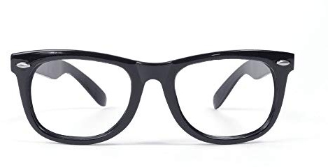 Stylish Black Frame Spectacles Glasses (Pack of 1) - Perfect Accessory for Film & TV, Historical, World Book Day, Cosplay, Themed Events, & More Halloween Halloween