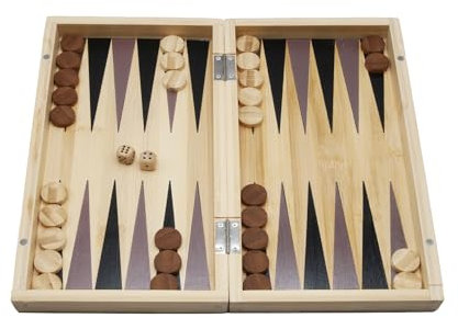 Fridolin Bamboo Game - Backgammon aus Bambus; Geöffnet: 28 x 2 x 29,4 cm; Inkl. Anleitung