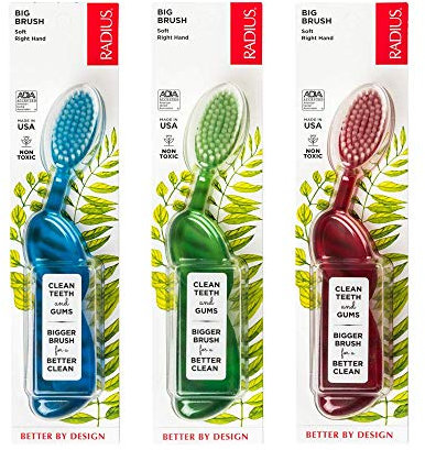 Radius Toothbrushes Original Toothbrush, Right Handed (Case of 6)