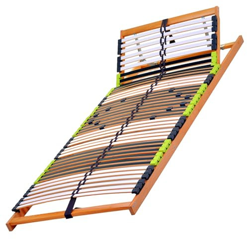 DaMi 7-Zonen Lattenrost Relax KV 140x200cm I mit 6 Härtestufen, Kopfteil verstellbar, Made in Germany, Buche & Birke, 42 Federholzeisten, Lattenrahmen zur Selbstmontage, extrem hochwertig & stabil